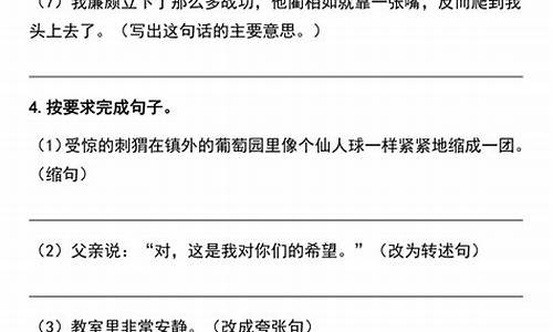 句子专项五年级上册_句子专项五年级上册语文